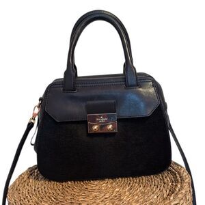 Kate Spade Elegant Black Handbag (Leather/calf hair) - Great Condition